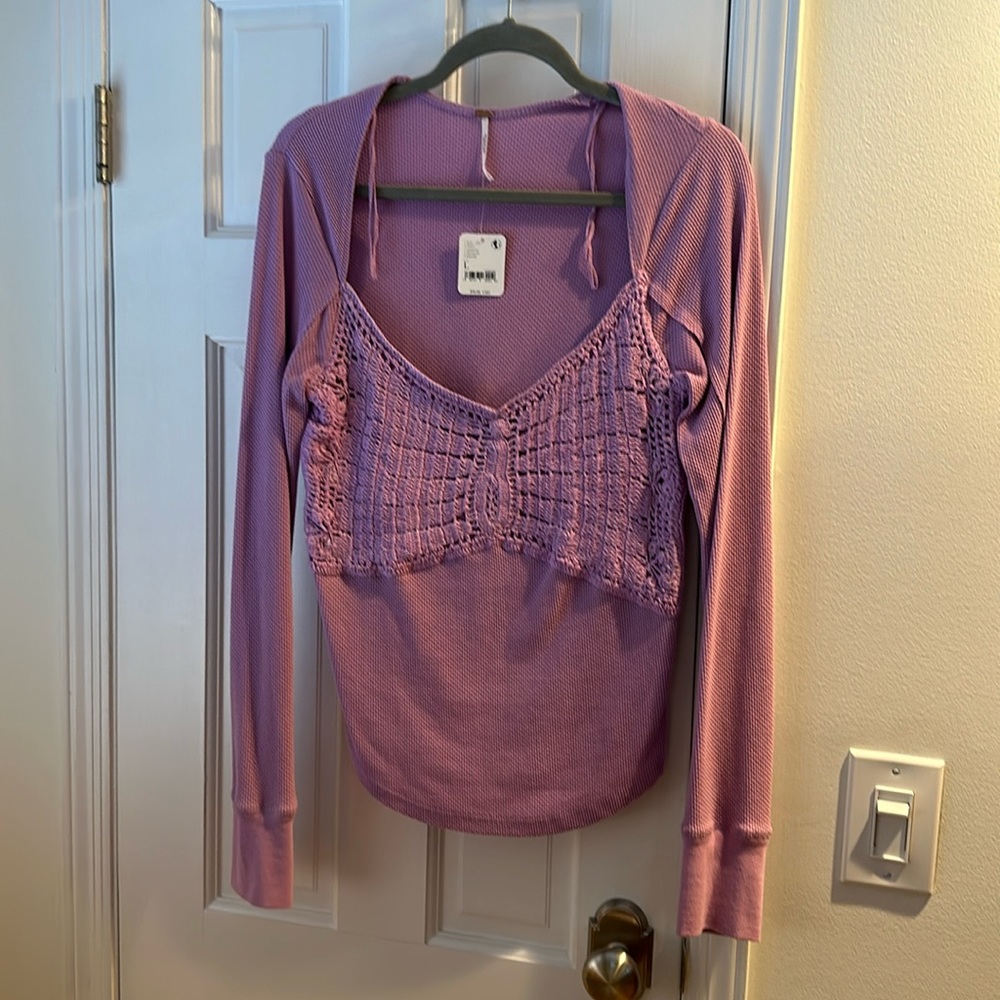 Free People Thermal Crochet Top